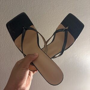 SHEIN Black and Tan Women's Heels